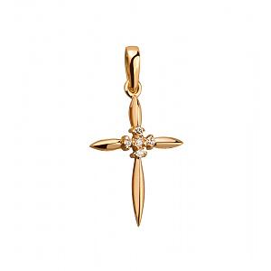 Золотой крестик с бриллиантами (1б_п-023) фотография