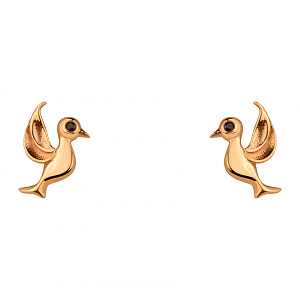 Золоті сережки з фіанітами (кубічним цирконієм) (1б_с-291) фотографія