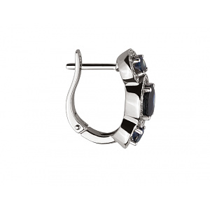 Золотые серьги с бриллиантами  и  корундами (01-18385439) фотография