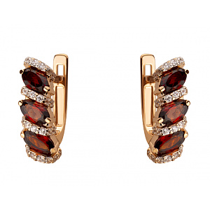 Золотые серьги с цирконием куб. (01-18972639) фотография