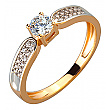 Золота каблучка з цирконієм куб. 01-200072439 фотографія 1
