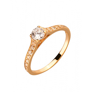 Золота каблучка з цирконієм куб. (01-200120239) фотографія