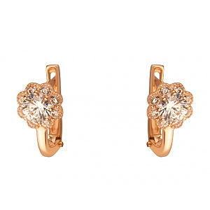 Золотые серьги с цирконием куб. (01-200130039) фотография