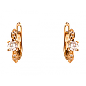 Золоті сережки з цирконієм куб. (01-200159939) фотографія