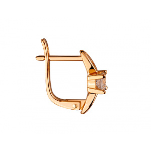 Золоті сережки з цирконієм куб. (01-200159939) фотографія