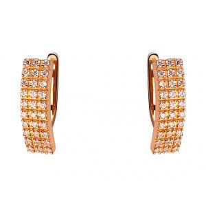 Золоті сережки з цирконієм куб. (01-200202539) фотографія