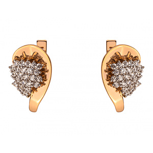 Золотые серьги с цирконием куб. (01-200243939) фотография