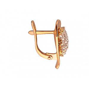 Золотые серьги с цирконием куб. (01-200243939) фотография