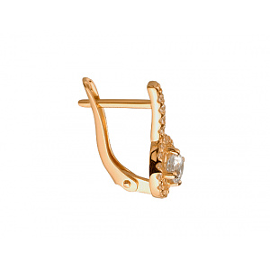 Золоті сережки з цирконієм куб. (01-200374239) фотографія