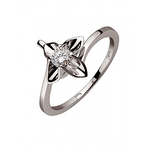 Золота каблучка з діамантом (01-200408139) фотографія