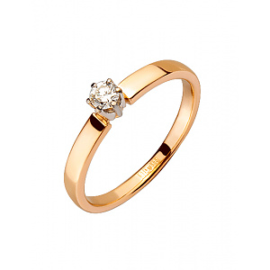 Золотое кольцо с бриллиантом (01-200443839) фотография