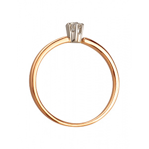 Золотое кольцо с бриллиантом (01-200443839) фотография