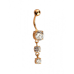 Золотой пирсинг с цирконием куб. (01-200510839) фотография