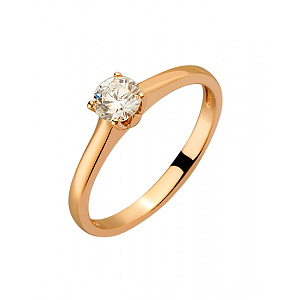 Золотое кольцо с цирконием куб. (01-200526539) фотография