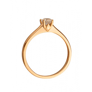 Золотое кольцо с цирконием куб. (01-200526539) фотография