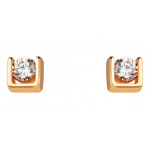 Золоті сережки з фіанітом (цирконієм куб.) (01-200627439)