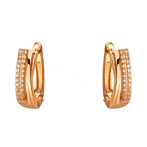 Золоті сережки з фіанітом (цирконієм куб.) (01-200742439) фотографія