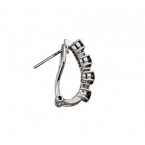 Золоті сережки з діамантами  та  корундами (01-200755439) фотографія