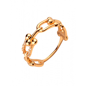 Золота каблучка з фіанітом (цирконієм куб.) (01-200766239) фотографія