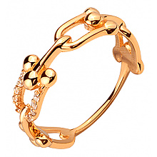 Золота каблучка з фіанітом (цирконієм куб.) (01-200766239)