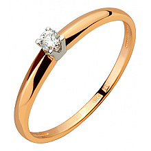 Золота каблучка з діамантом (01-200773339)