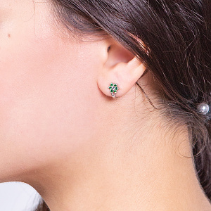 Золоті сережки з фіанітами (2б_с-052) фотографія