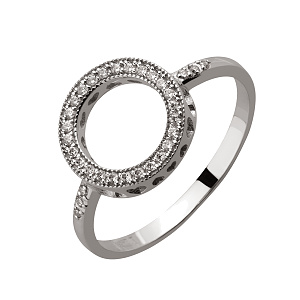 Золота каблучка з фіанітами (2б_к-226) фотографія