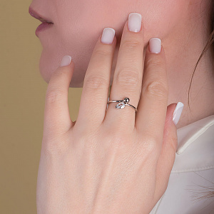 Золота каблучка з фіанітом (цирконієм куб.) (2б_к-240) фотографія