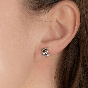 Золотые серьги с фианитами (кубическим цирконием) (2б_с-293) фотография