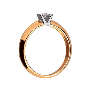 Золотое кольцо с бриллиантом (01-18004540) фотография