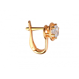 Золотые серьги с цирконием куб. (01-19017440) фотография