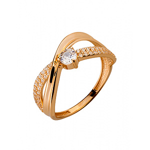 Золота каблучка з цирконієм куб. (01-19029840) фотографія