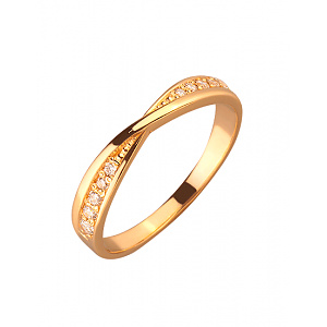 Золотое кольцо с цирконием куб. (01-200020540) фотография