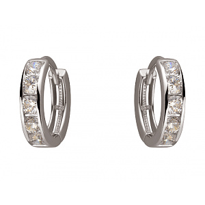 Золоті сережки з цирконієм куб. (01-200055140) фотографія