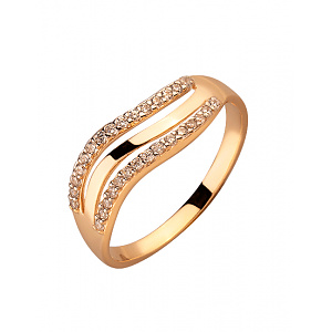 Золотое кольцо с цирконием куб. (01-200120340) фотография