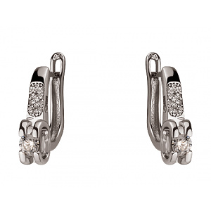 Золоті сережки з діамантами (01-200283040) фотографія