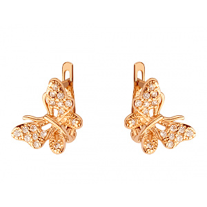 Золоті сережки з цирконієм куб. (01-200473840) фотографія