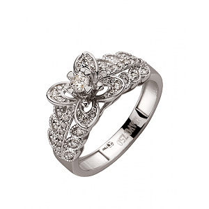 Золота каблучка з діамантами (01-200481140) фотографія