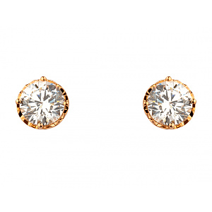 Золотые серьги с цирконием куб. (01-200547240) фотография