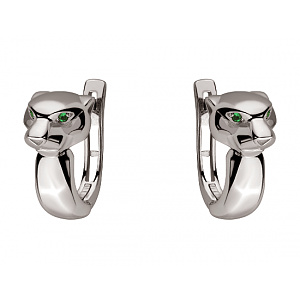 Золотые серьги с цирконием куб. (01-200552640) фотография