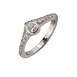 Золота каблучка з діамантами (01-200590040) фотографія