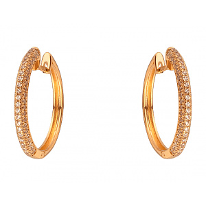 Золоті сережки з цирконієм куб. (01-200590140) фотографія