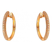 Золоті сережки з цирконієм куб. (01-200590140)