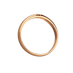 Золота обручка з діамантом (01-200841840) фотографія