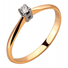 Золотое кольцо с бриллиантом (01-200845140)