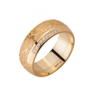 Золота обручка з цирконіями (1б_к-259) фотографія