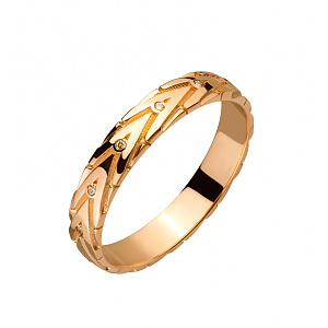 Золота обручка з діамантами (1б_к-309) фотографія