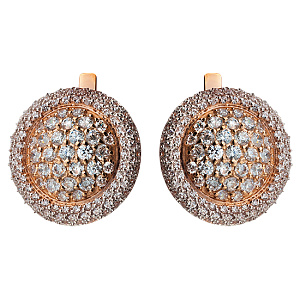 Золотые серьги с камнями Swarovski (8б_с-112) фотография