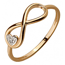 Золотое кольцо с цирконием куб. (01-18385441)