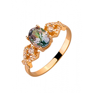 Золотое кольцо с цирконием куб. (01-19333941) фотография